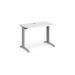 TR10 straight desk 1000mm x 600mm - silver frame, white top T610SWH