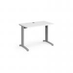 TR10 straight desk 1000mm x 600mm - silver frame and white top