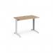 TR10 straight desk 1000mm x 600mm - white frame, beech top T610WB