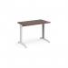 TR10 straight desk 1000mm x 600mm - white frame, walnut top T610WW