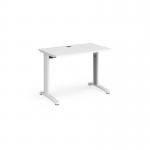 TR10 straight desk 1000mm x 600mm - white frame, white top T610WWH