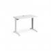 TR10 straight desk 1000mm x 600mm - white frame, white top T610WWH