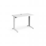 TR10 straight desk 1000mm x 600mm - white frame, white top T610WWH