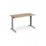 TR10 straight desk 1200mm x 600mm - silver frame, beech top T612SB