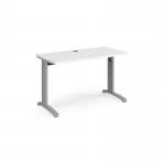 TR10 straight desk 1200mm x 600mm - silver frame, white top T612SWH