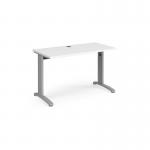 TR10 straight desk 1200mm x 600mm - silver frame and white top