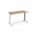 TR10 straight desk 1200mm x 600mm - white frame, beech top T612WB