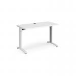 TR10 straight desk 1200mm x 600mm - white frame and white top