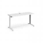 TR10 straight desk 1400mm x 600mm - white frame, white top T614WWH