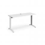 TR10 straight desk 1400mm x 600mm - white frame, white top T614WWH