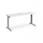 TR10 straight desk 1600mm x 600mm - silver frame, white top T616SWH
