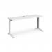 TR10 straight desk 1600mm x 600mm - white frame, white top T616WWH