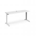 TR10 straight desk 1600mm x 600mm - white frame, white top T616WWH