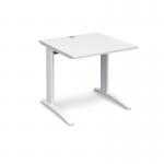 TR10 straight desk 800mm x 800mm - white frame, white top T8WWH