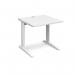 TR10 straight desk 800mm x 800mm - white frame, white top T8WWH