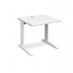 TR10 straight desk 800mm x 800mm - white frame and white top