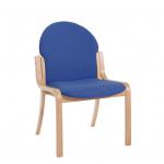 Tamar wooden frame conference chair with no arms - blue