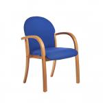 Tamar wooden frame conference chair with double arms - blue