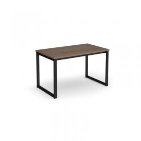 Otto benching solution dining table 1200mm wide - black frame, Barcelona walnut top TAOT1200-K-BW