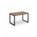 Otto benching solution dining table 1200mm wide - black frame and kendal oak top