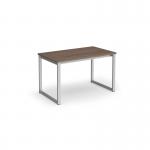 Otto benching solution dining table 1200mm wide - silver frame, barcelona walnut top TAOT1200-S-BW