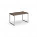 Otto benching solution dining table 1200mm wide - silver frame, barcelona walnut top TAOT1200-S-BW