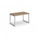 Otto benching solution dining table 1200mm wide - silver frame and kendal oak top