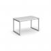 Otto benching solution dining table 1200mm wide - silver frame, white top TAOT1200-S-WH