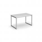 Otto benching solution dining table 1200mm wide - silver frame, white top TAOT1200-S-WH
