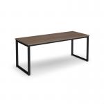 Otto benching solution dining table 1800mm wide - black frame, barcelona walnut top TAOT1800-K-BW