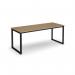 Otto benching solution dining table 1800mm wide - black frame and kendal oak top
