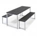Otto benching solution dining table 1800mm wide - black frame and white top