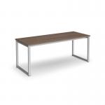 Otto benching solution dining table 1800mm wide - silver frame, barcelona walnut top TAOT1800-S-BW