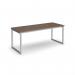 Otto benching solution dining table 1800mm wide - silver frame and barcelona walnut top