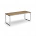 Otto benching solution dining table 1800mm wide - silver frame and kendal oak top