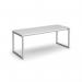 Otto benching solution dining table 1800mm wide - silver frame and white top