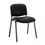 Taurus meeting room stackable chair with black frame and no arms - Nero Black vinyl