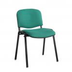 Taurus meeting room stackable chair with black frame and no arms - green
