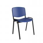 Taurus plastic meeting room stackable chair with no arms - blue with black frame TAU40002-PB