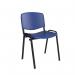 Taurus plastic meeting room stackable chair with no arms - blue with black frame TAU40002-PB