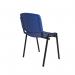 Taurus plastic meeting room stackable chair with no arms - blue with black frame TAU40002-PB