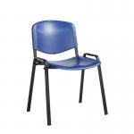 Taurus plastic meeting room stackable chair with no arms - blue with black frame TAU40002-PB