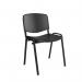 Taurus plastic meeting room stackable chair with no arms - black with black frame TAU40002-PK