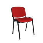 Taurus meeting room stackable chair with black frame and no arms - red TAU40002-R