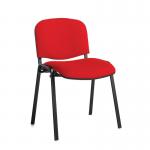Taurus meeting room stackable chair with black frame and no arms - red TAU40002-R