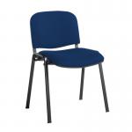 Taurus meeting room stackable chair with black frame and no arms - Curacao Blue