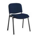 Taurus meeting room stackable chair with black frame and no arms - Costa Blue