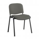 Taurus meeting room stackable chair with black frame and no arms - Slip Grey