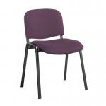 Taurus meeting room stackable chair with black frame and no arms - Bridgetown Purple
