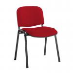 Taurus meeting room stackable chair with black frame and no arms - Belize Red